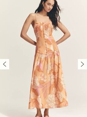 Farm Rio x Anthropologie Linen Blend- NWT  (missing 3 buttons; use NOT impacted